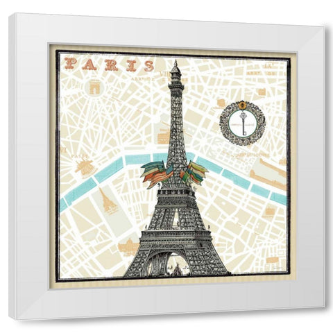 Monuments des Paris Eiffel White Modern Wood Framed Art Print by Schlabach, Sue