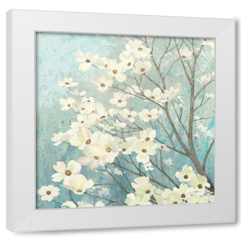 Dogwood Blossoms I White Modern Wood Framed Art Print by Wiens, James