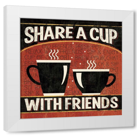 Coffee Roasters III White Modern Wood Framed Art Print by Pela Studio