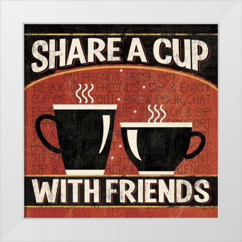 Coffee Roasters III White Modern Wood Framed Art Print by Pela Studio