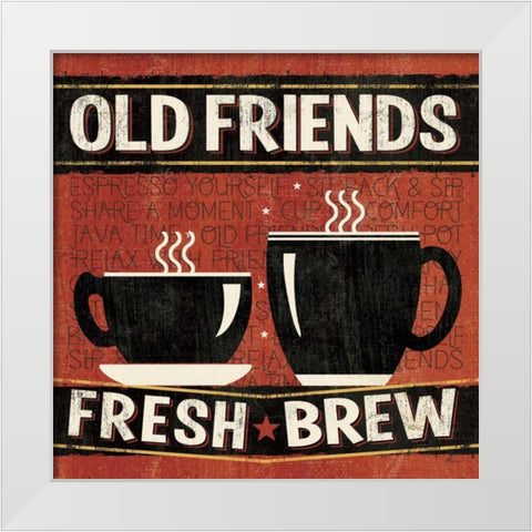 Coffee Roasters IV White Modern Wood Framed Art Print by Pela Studio