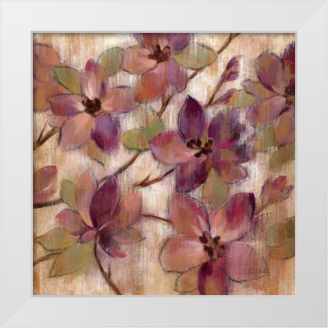 Magenta Branch II White Modern Wood Framed Art Print by Vassileva, Silvia