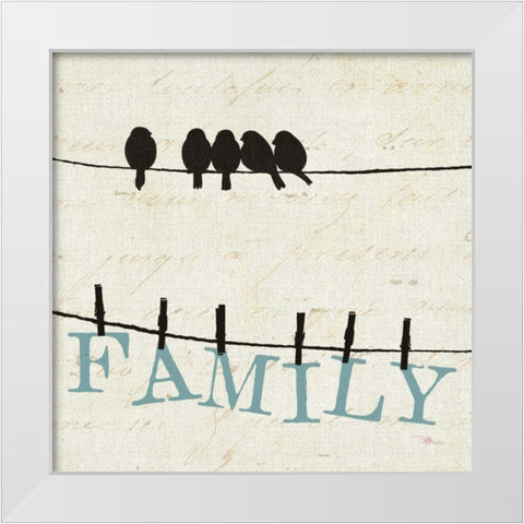 Bird Talk III White Modern Wood Framed Art Print by Pela Studio