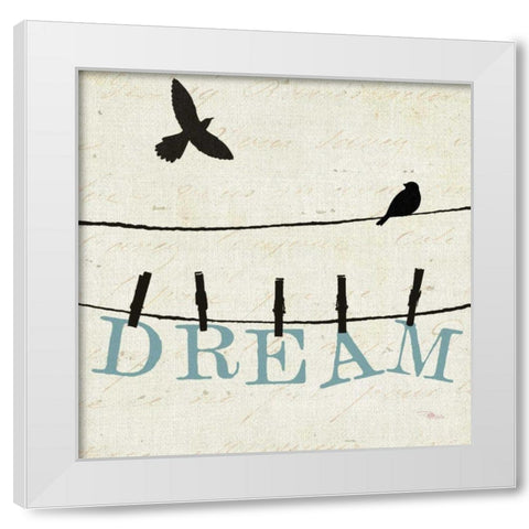 Bird Talk IV White Modern Wood Framed Art Print by Pela Studio