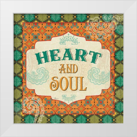 Indian Breeze Words III White Modern Wood Framed Art Print by Pela Studio