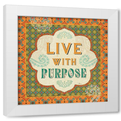 Indian Breeze Words IV White Modern Wood Framed Art Print by Pela Studio