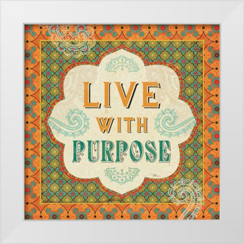 Indian Breeze Words IV White Modern Wood Framed Art Print by Pela Studio