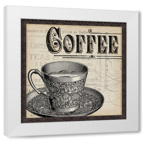 Antique Cafe I with Border White Modern Wood Framed Art Print by Pela Studio