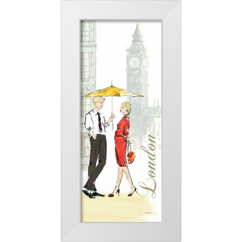 London Lovers White Modern Wood Framed Art Print by Tillmon, Avery