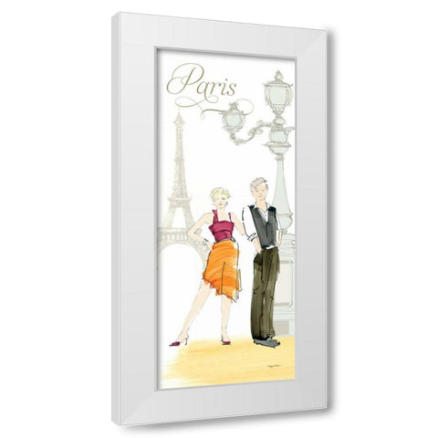 Paris Lovers White Modern Wood Framed Art Print by Tillmon, Avery