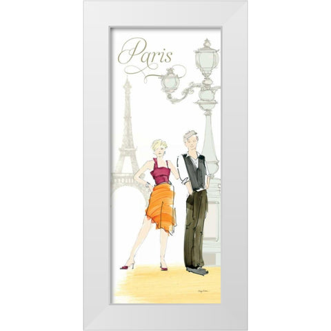 Paris Lovers White Modern Wood Framed Art Print by Tillmon, Avery