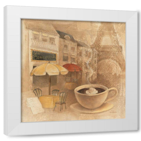 Cafe de Paris II White Modern Wood Framed Art Print by Hristova, Albena