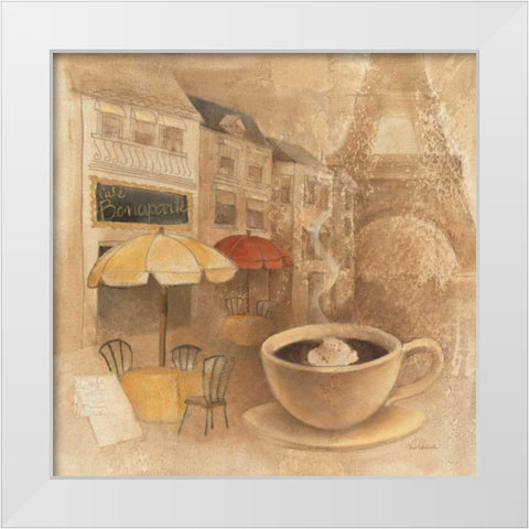 Cafe de Paris II White Modern Wood Framed Art Print by Hristova, Albena