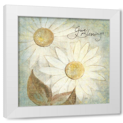 Daisy Do IV - Give Blessings White Modern Wood Framed Art Print by Paschke, Chris