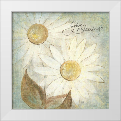 Daisy Do IV - Give Blessings White Modern Wood Framed Art Print by Paschke, Chris