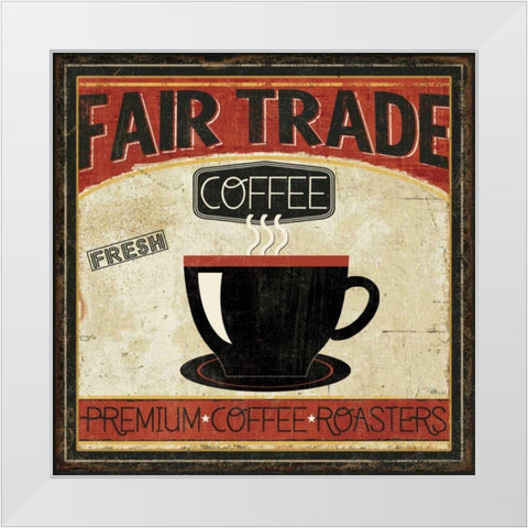Coffee Roasters I White Modern Wood Framed Art Print by Pela Studio