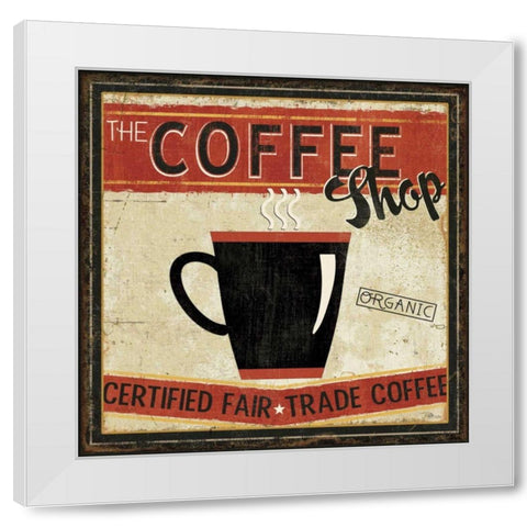 Coffee Roasters II White Modern Wood Framed Art Print by Pela Studio