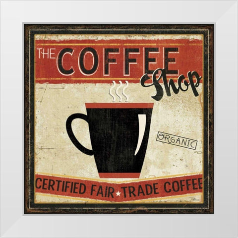 Coffee Roasters II White Modern Wood Framed Art Print by Pela Studio