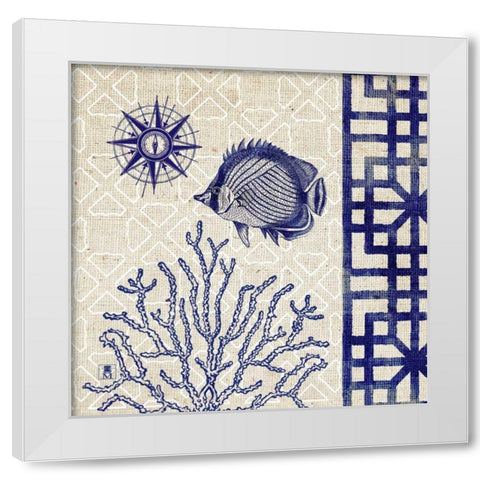 Sea Shore Square II White Modern Wood Framed Art Print by Studio Mousseau