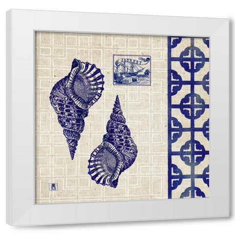 Sea Shore Square IV White Modern Wood Framed Art Print by Studio Mousseau