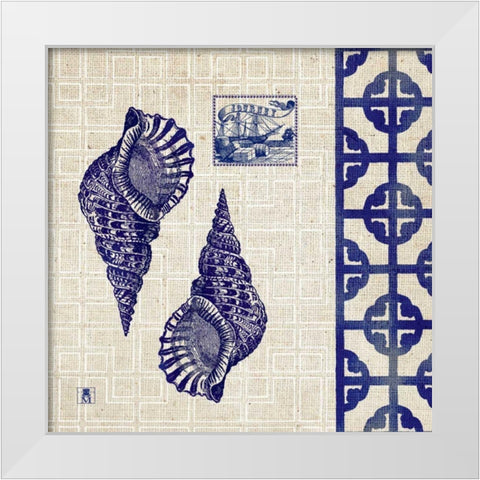 Sea Shore Square IV White Modern Wood Framed Art Print by Studio Mousseau