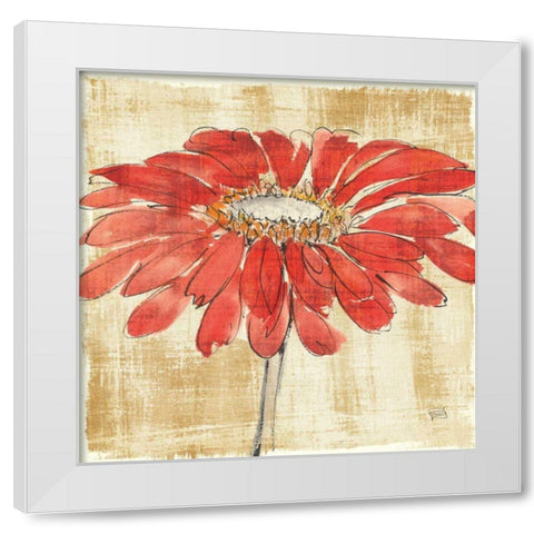 Tangerine and Grey I White Modern Wood Framed Art Print by Paschke, Chris