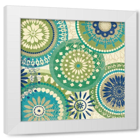 Floral Mix II White Modern Wood Framed Art Print by Charron, Veronique