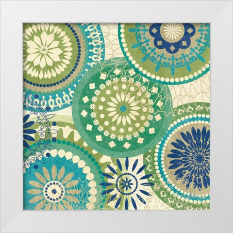 Floral Mix II White Modern Wood Framed Art Print by Charron, Veronique