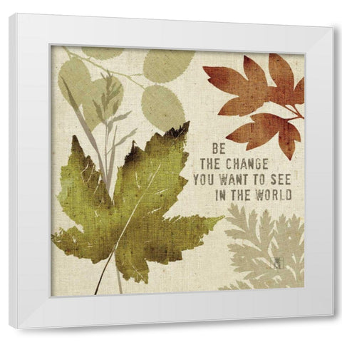 Leaves of Inspiration I White Modern Wood Framed Art Print by Studio Mousseau