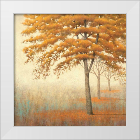 Autumn Trees I White Modern Wood Framed Art Print by Wiens, James