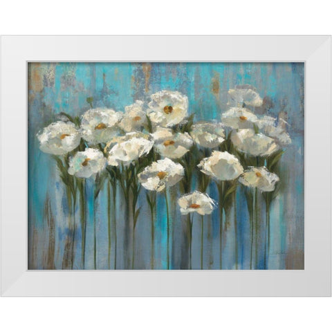 Anemones by the Lake White Modern Wood Framed Art Print by Vassileva, Silvia