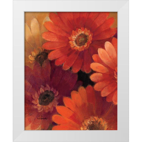 Garden of Gerberas II White Modern Wood Framed Art Print by Hristova, Albena