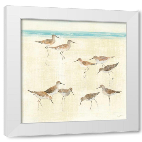 Sandpipers White Modern Wood Framed Art Print by Tillmon, Avery