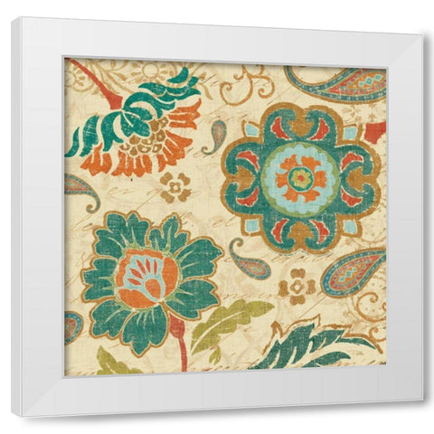 Fall Paisley III White Modern Wood Framed Art Print by Pela