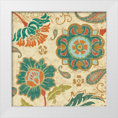 Fall Paisley III White Modern Wood Framed Art Print by Pela