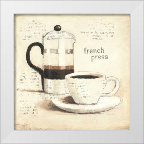 Parisian Coffee III White Modern Wood Framed Art Print by Adams, Emily