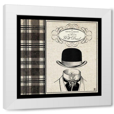 Gentleman I White Modern Wood Framed Art Print by Studio Mousseau