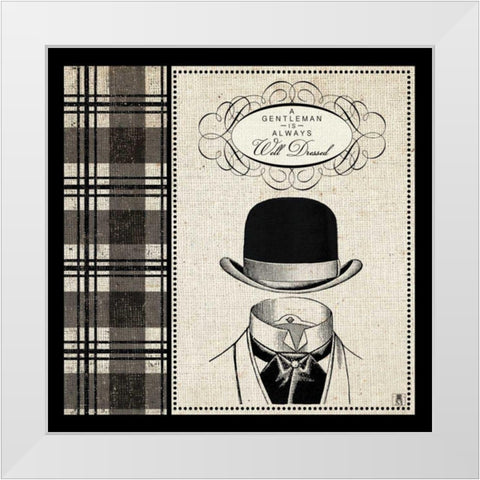 Gentleman I White Modern Wood Framed Art Print by Studio Mousseau