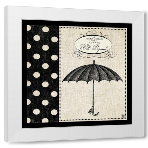 Gentleman III White Modern Wood Framed Art Print by Studio Mousseau