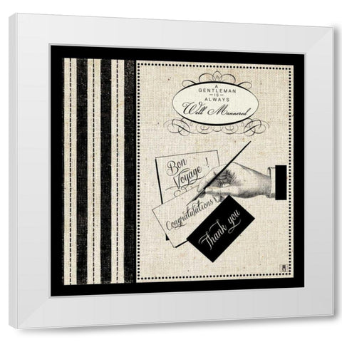 Gentleman IV White Modern Wood Framed Art Print by Studio Mousseau