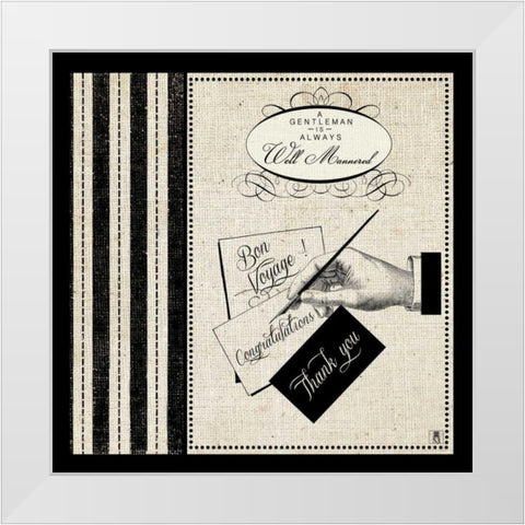Gentleman IV White Modern Wood Framed Art Print by Studio Mousseau