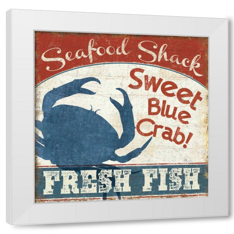 Fresh Seafood II White Modern Wood Framed Art Print by Pela Studio