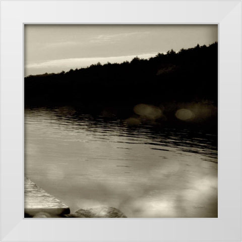 Twilight Dock IV White Modern Wood Framed Art Print by Schlabach, Sue