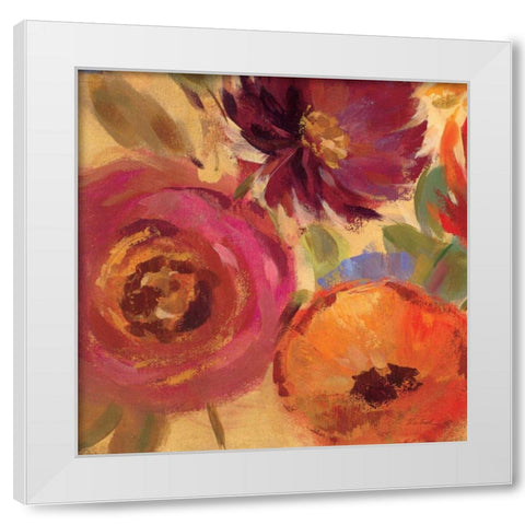 Vivid Flowers Crop I White Modern Wood Framed Art Print by Vassileva, Silvia