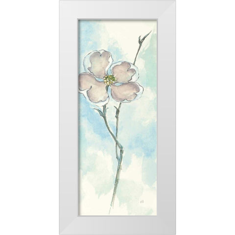 Solitary Dogwood II White Modern Wood Framed Art Print by Paschke, Chris