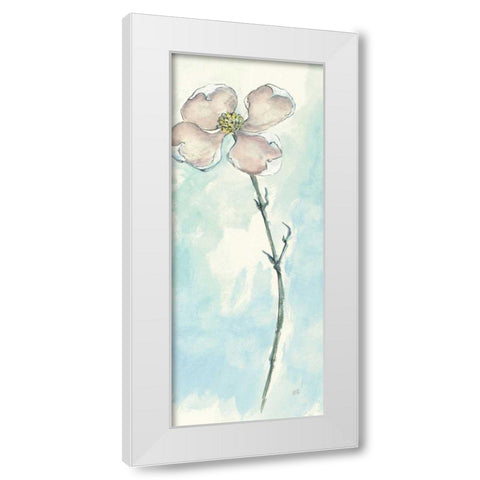 Solitary Dogwood III White Modern Wood Framed Art Print by Paschke, Chris