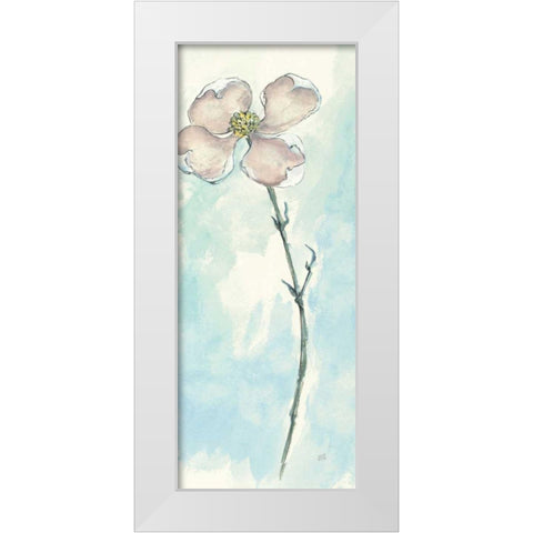 Solitary Dogwood III White Modern Wood Framed Art Print by Paschke, Chris