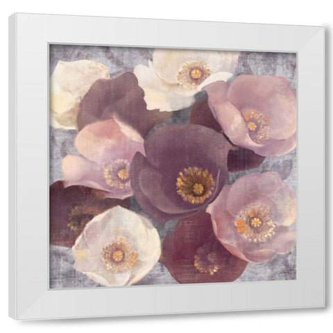 Eventide Plum White Modern Wood Framed Art Print by Hristova, Albena