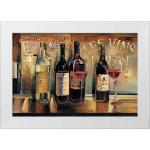 Les Vins Maison White Modern Wood Framed Art Print by Hageman, Marilyn