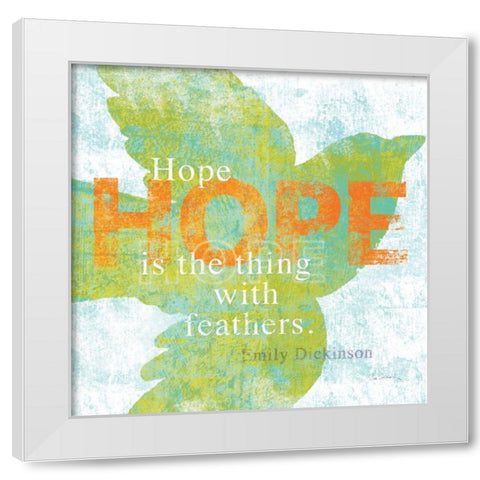 Letterpress Hope White Modern Wood Framed Art Print by Schlabach, Sue